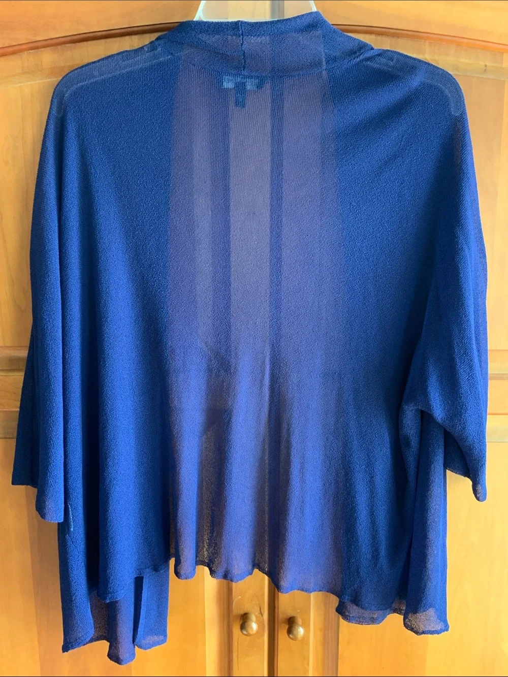 Eileen Fisher Women's Blue Open-Front Sheer Cardigan Sweater 2X EUC